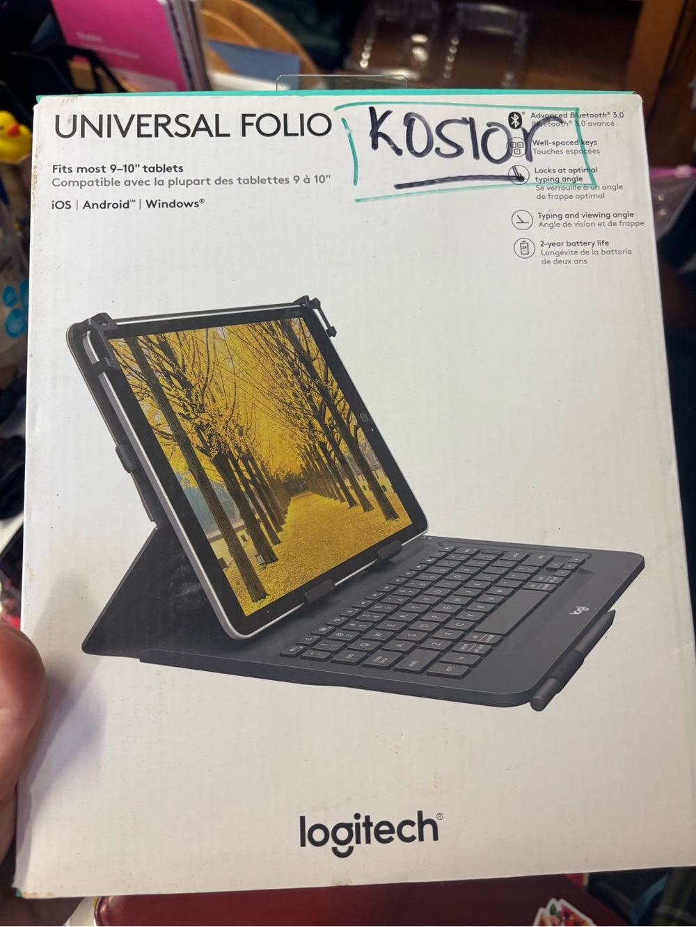 Logitech Universal Folio Bluetooth Keyboard Case — Black